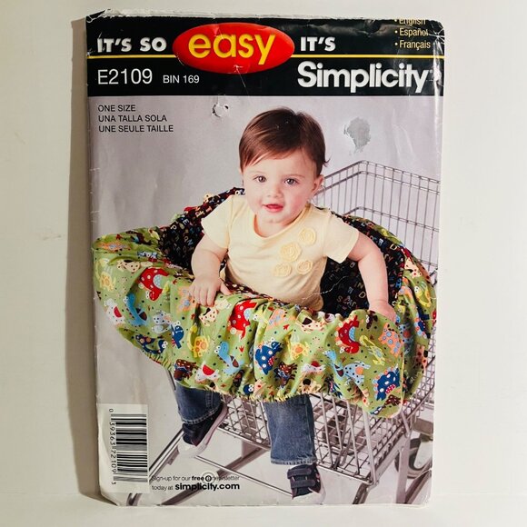 Baby Shopping Cart Seat Cover Sewing Pattern Simplicity 2106 E2106 Cut Complete - Picture 1 of 5